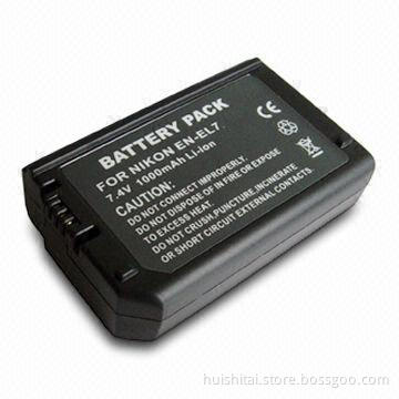 Digital Camcorder Battery for Nikon EN-EL7, with 7.4V Voltage and 1,000mAh Capacity